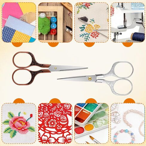 2Pcs Small Sewing Scissors 5 Inch Small Embroidery Scissors with Cover Vintage Scrapbook Scissors Stainless Steel Sharp needlepoint thread scissors for Cutting Crafting DIY Artwork Tool in Saudi Arabia
