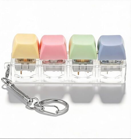 Clicker Fidget Toy, 2.95 inch Keyboard Fidget Keychain Keycap Stress Relief Toy for Adults to Relieve Anxiety & Pass Time (Assorted Colors) in Saudi Arabia