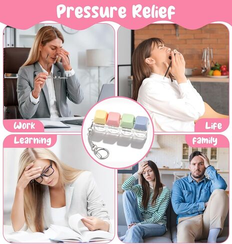 Clicker Fidget Toy, 2.95 inch Keyboard Fidget Keychain Keycap Stress Relief Toy for Adults to Relieve Anxiety & Pass Time (Assorted Colors) in Saudi Arabia