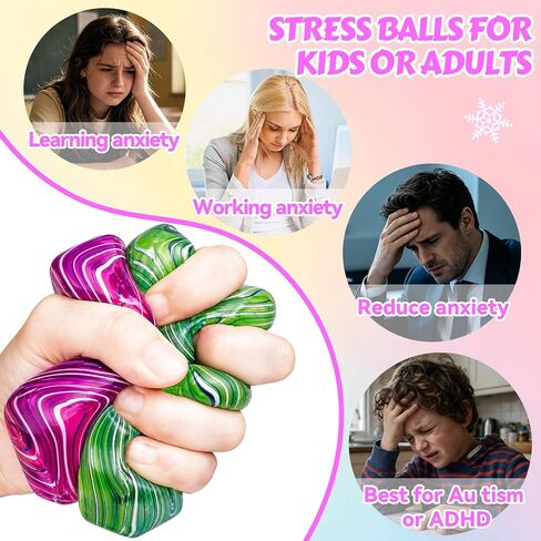 4Pack Stress Cube Squishy Fidget Toys,Slow Rise Stress Balls Sensory Toy for Kids Adults with Autism,Fun Squeeze Squishies for Anxiety Stress Relief Classroom Prize, Holiday & Birthday Gifts in Saudi Arabia