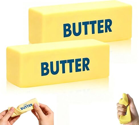 Butter Squishy Toy, Slow Rising Squishy, Squishy Butter Stick, Soft Squeeze Fidget Toy, Stress Relief Toy for Kids & Adults, Great for Christmas Party Birthday Gifts (2PCS) in Kuwait