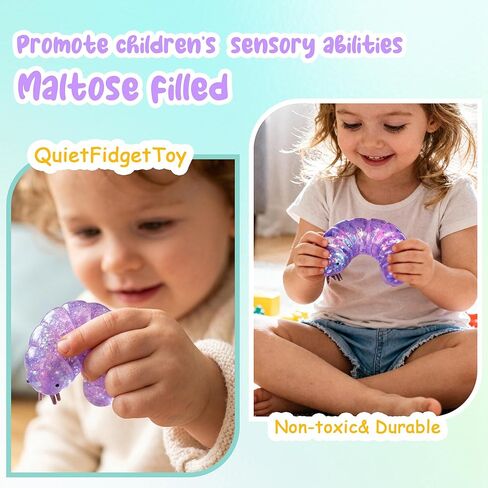 1Pcs Caterpillar Squishy Fidget Toys Squishy Slug Stress Balls for Adults Sugar Stress Ball Sensory Toys Stress Relief Toy Squeeze Ball Party Favors for Kids Easter Basket Stuffers (Purple) in Saudi Arabia