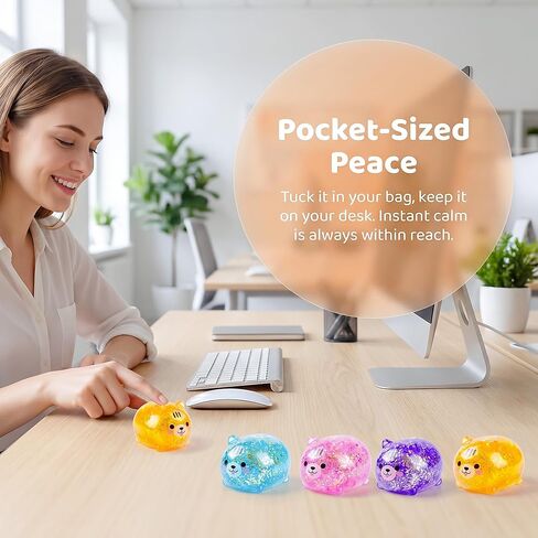 4 Pack Squishy Shiba Inu Stress Toys, Sugar Soft Squishy Stress Sugar Balls Bulk, Sugar Slow Rising Squeeze Ball Sensory Toy for Anxiety Relief, Party Favors (Pink, Purple, Blue, Orange) in Kuwait