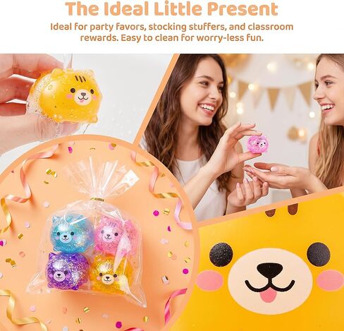 4 Pack Squishy Shiba Inu Stress Toys, Sugar Soft Squishy Stress Sugar Balls Bulk, Sugar Slow Rising Squeeze Ball Sensory Toy for Anxiety Relief, Party Favors (Pink, Purple, Blue, Orange) in Kuwait