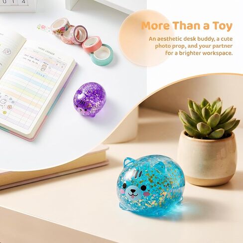 4 Pack Squishy Shiba Inu Stress Toys, Sugar Soft Squishy Stress Sugar Balls Bulk, Sugar Slow Rising Squeeze Ball Sensory Toy for Anxiety Relief, Party Favors (Pink, Purple, Blue, Orange) in Kuwait