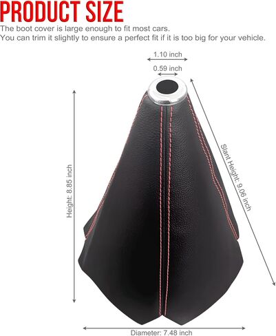 TENSSO Shift Knob Boot Cover: 2-Pack Gear Shifter Covers, Stick Boots Sleeve for Car, Universal Replacement Accessories for Automatic and Manual Shifters, Black Soft PU Leather in Saudi Arabia
