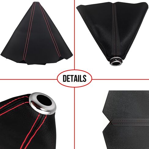 TENSSO Shift Knob Boot Cover: 2-Pack Gear Shifter Covers, Stick Boots Sleeve for Car, Universal Replacement Accessories for Automatic and Manual Shifters, Black Soft PU Leather in Saudi Arabia