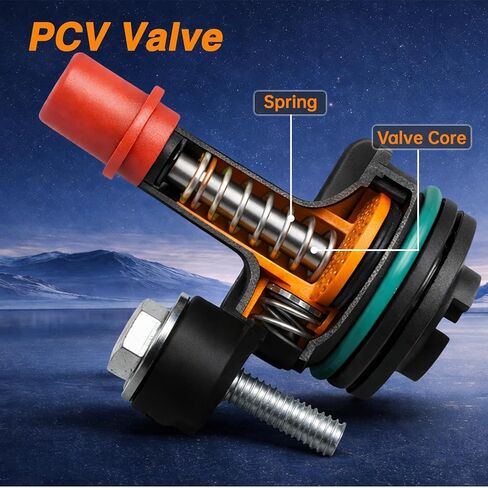 طقم إصلاح صمام وأنبوب PCV، صمام تهوية كرنك إيجابي وأنبوب متوافق مع شيفروليه كروز ماليبو تراكس استبدال # 12673862، 12640659، 12665644، 12685407 (5 قطع) in Kuwait