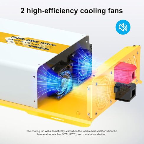 XWJNE 2000W Pure Sine Wave Power Inverter 12V DC to 120V GFCI AC Converter with LCD Display and Remote for Home, RV, Truck, Off-Grid Solar Power in Saudi Arabia