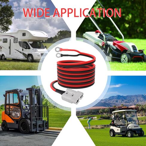 ELFCULB Anderson 50amp to O Ring Terminal, 10AWG Anderson SB50 Battery Quick Connect/Disconnect Cable for Forklift RV Boat Lithium Batteries(10FT) in Saudi Arabia