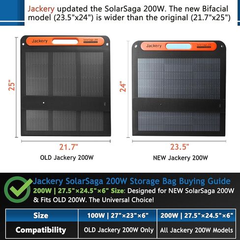 Solar Panel Travel Bag Compatible with 2 Jackery 100W / 200W, Padded Portable Solar Panel Storage Bag Compatible with Jackery SolarSaga 100W 100X 200W (200W | 27.5"×24.5"×6") in Saudi Arabia