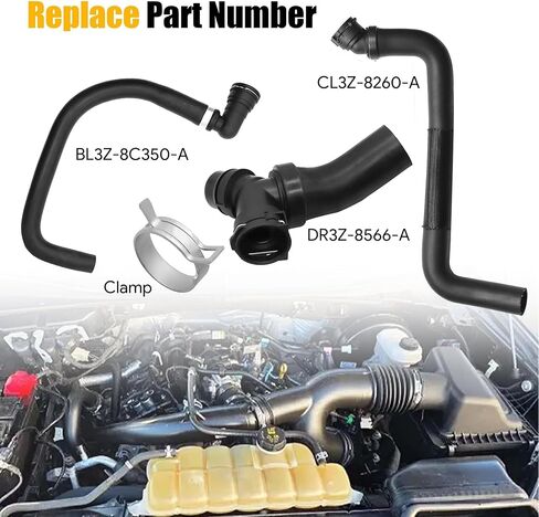 Upper Radiator Hose Y-Connector Lower Compatible with Ford F150 5.0L 2011 2012 2013 2014 2015 2016 2017 2018 2019 2020 Replace # DR3Z-8566-A CL3Z 8260-A BL3Z 8C350-A in Saudi Arabia