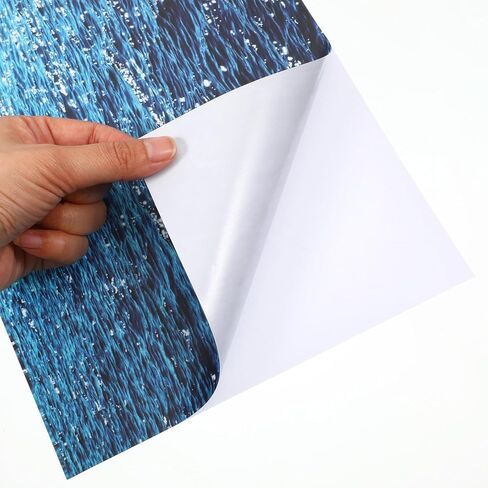 6 Pcs Artificial Ripple Water Effect Sheet Self Adhesive, Ocean Diorama Supplies Paper, 11.8 X 8.3 Water Wave Effect Stickers for Miniature Sand Table Model Decor Lake(2 Styles) in Saudi Arabia