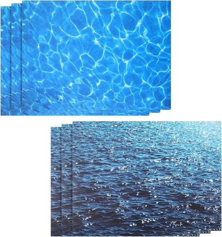 6 Pcs Artificial Ripple Water Effect Sheet Self Adhesive, Ocean Diorama Supplies Paper, 11.8 X 8.3 Water Wave Effect Stickers for Miniature Sand Table Model Decor Lake(2 Styles) in Saudi Arabia