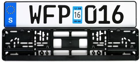 Sweden Euro Plate Package - Plate with Taxation Seal, Frame & Mounting Screws in Kuwait