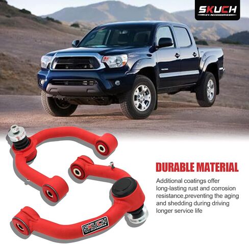 أذرع التحكم العلوية الأمامية للرفع 2-4 بوصة لعام 1995-2004 Toyota Tacoma 4WD 6 Lug، 1995-2002 Toyota 4Runner، أذرع أنبوبية لبطانات PU، مفاصل كروية بديلة، أحمر متجعد in Kuwait