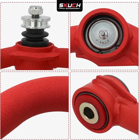 أذرع التحكم العلوية الأمامية للرفع 2-4 بوصة لعام 1995-2004 Toyota Tacoma 4WD 6 Lug، 1995-2002 Toyota 4Runner، أذرع أنبوبية لبطانات PU، مفاصل كروية بديلة، أحمر متجعد in Kuwait