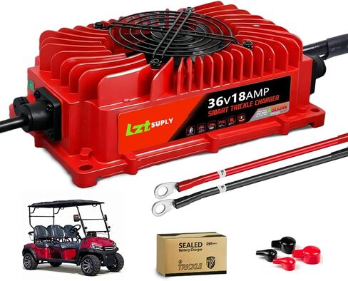 36V 18A Golf Cart Battery Charger Onboard or Wall Mount for EZGO TXT RXV/Club Car/Yamaha, 0V Battery Rescue Lead Acid Battery Charger with M8 Ring Terminal, IP67 Waterproof Sealed Trickle Charger in Saudi Arabia
