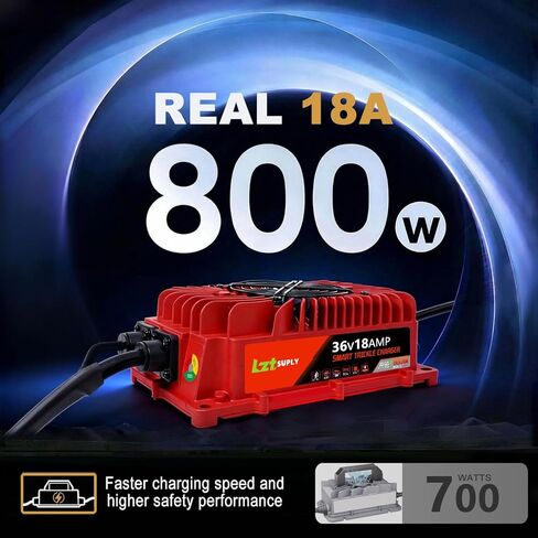 36V 18A Golf Cart Battery Charger Onboard or Wall Mount for EZGO TXT RXV/Club Car/Yamaha, 0V Battery Rescue Lead Acid Battery Charger with M8 Ring Terminal, IP67 Waterproof Sealed Trickle Charger in Saudi Arabia