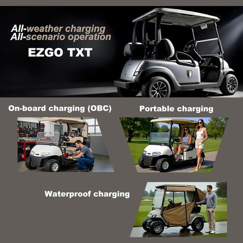 36V 18A Golf Cart Battery Charger Onboard or Wall Mount for EZGO TXT RXV/Club Car/Yamaha, 0V Battery Rescue Lead Acid Battery Charger with M8 Ring Terminal, IP67 Waterproof Sealed Trickle Charger in Saudi Arabia