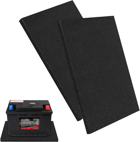 2PCS 12×8" Battery Mat,Anti Shock & Anti Vibration Sponge Battery Protector Mat for Batteries Protection,Cuttable Batteries Box Pad Car Accessories for Most Car Truck SUV in Kuwait