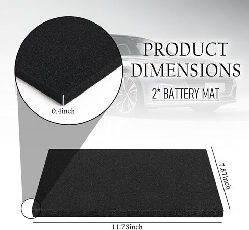 2PCS 12×8" Battery Mat,Anti Shock & Anti Vibration Sponge Battery Protector Mat for Batteries Protection,Cuttable Batteries Box Pad Car Accessories for Most Car Truck SUV in Kuwait