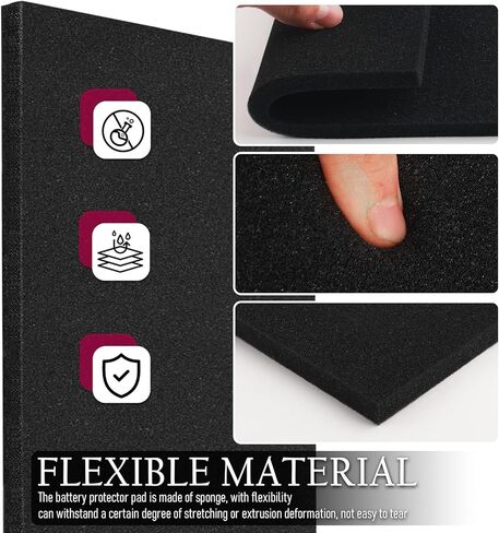 2PCS 12×8" Battery Mat,Anti Shock & Anti Vibration Sponge Battery Protector Mat for Batteries Protection,Cuttable Batteries Box Pad Car Accessories for Most Car Truck SUV in Kuwait