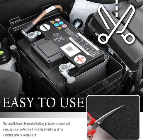2PCS 12×8" Battery Mat,Anti Shock & Anti Vibration Sponge Battery Protector Mat for Batteries Protection,Cuttable Batteries Box Pad Car Accessories for Most Car Truck SUV in Kuwait