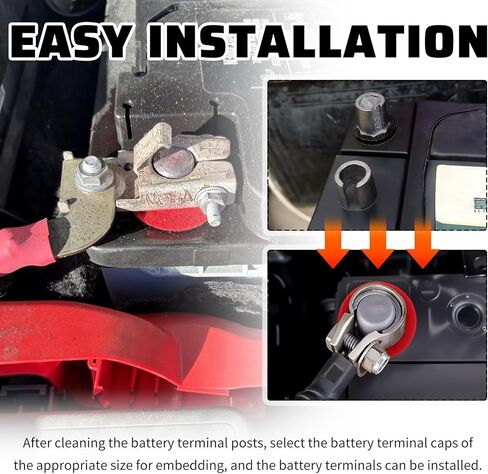 4PCS Positive & Negative Car Battery Terminal Shim,Lead Car Battery Post Shims Kit Includes 4PCS Washers to Repair Worn Posts,Essential Cars Batteries Shim Cars Accessories in Saudi Arabia