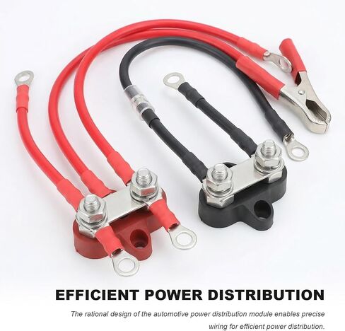 2PCS Battery Terminal Distribution Block, M8 Dual Studs Auto Battery Busbar Junction Terminal Blocks, 12V Power Distribution Block Negative Positive Busbar for Car Truck Boat in Saudi Arabia