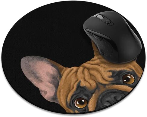 Non-Slip Round Mousepad, WIRESTER Boston Terrier Red and White Dog Mouse Pad for Home, Office and Gaming Desk in Kuwait