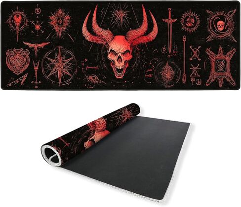 Magic Gaming Mouse Pad Large Desk Mat Red Dark Skull Mousepad for Keyboard and Mouse Extra Large Full Desk Computer Pads 31.5 x 11.8 Mouse Pads for Desk Home Office Gaming in Saudi Arabia