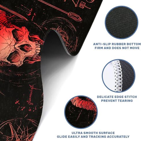 Magic Gaming Mouse Pad Large Desk Mat Red Dark Skull Mousepad for Keyboard and Mouse Extra Large Full Desk Computer Pads 31.5 x 11.8 Mouse Pads for Desk Home Office Gaming in Saudi Arabia