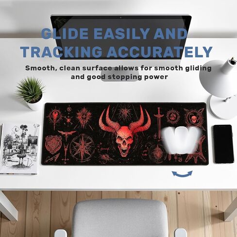 Magic Gaming Mouse Pad Large Desk Mat Red Dark Skull Mousepad for Keyboard and Mouse Extra Large Full Desk Computer Pads 31.5 x 11.8 Mouse Pads for Desk Home Office Gaming in Saudi Arabia