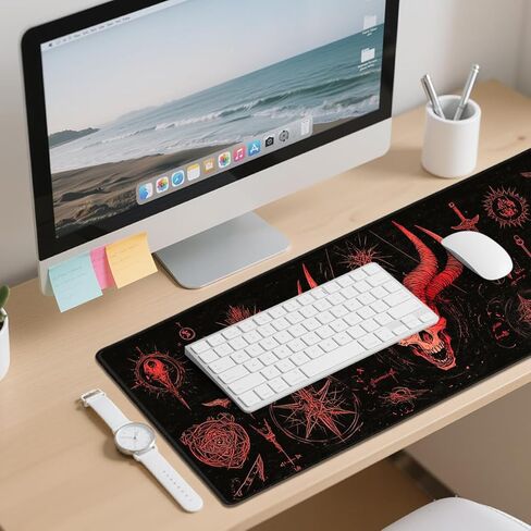 Magic Gaming Mouse Pad Large Desk Mat Red Dark Skull Mousepad for Keyboard and Mouse Extra Large Full Desk Computer Pads 31.5 x 11.8 Mouse Pads for Desk Home Office Gaming in Saudi Arabia