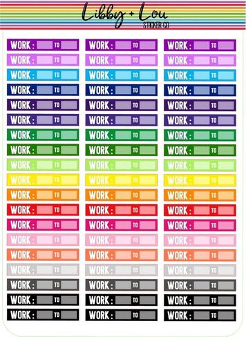 Libby and Lou Sticker Co Work Tracker Planner Sticker | 5" x 7" Premium White Matte Stickers in Kuwait