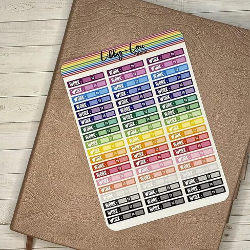 Libby and Lou Sticker Co Work Tracker Planner Sticker | 5" x 7" Premium White Matte Stickers in Kuwait