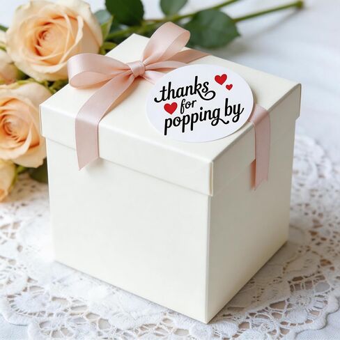 Thanks for Popping by Round Stickers: Strong Adhesive Red Heart Popcorn Party Favors 120 Pcs 1.6" Decals for Envelopes Treat Bags Wedding Baby Shower Graduation Anniversary Celebration Decor in Saudi Arabia