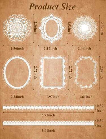240Pcs Lace Scrapbook Stickers, PET Transparent Material Waterproof Cutout for Scrapbooking DIY Decoration Journal Card Making Notebook Frame Album Craft, White Vintage Style in Saudi Arabia