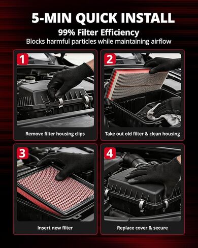 EVIL ENERGY Engine Air Filter, Compatible with Cadillac 2019-2025 XT5/XT6, Chevrolet 2019-2025 Blazer/Traverse, Buick 2018-2025 Enclave, GMC 2017-2025 Acadia, Replace CA12166 in Kuwait