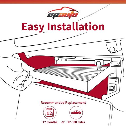 يتضمن فلتر هواء المقصورة EPAuto CP964 (CF12964) الكربون المنشط، واستبدال تويوتا تاكوما، وتندرا، ولاند كروزر، وسيكويا، ولكزس GX550، ويناسب موديلات مختارة 2024-2026 in Kuwait