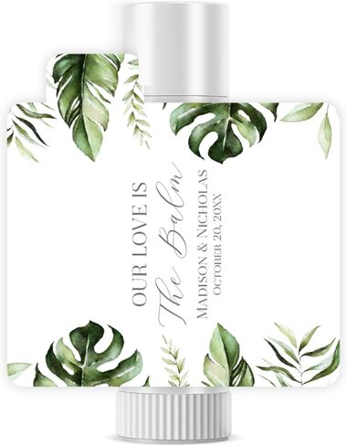 Personalized Lip Balm Labels with Your Choice of 30 Flower Styles - Choose Font and One of Four Pre-made Phrases or Add Custom Text - LABELS ONLY (021 Blue Flowers) in Saudi Arabia