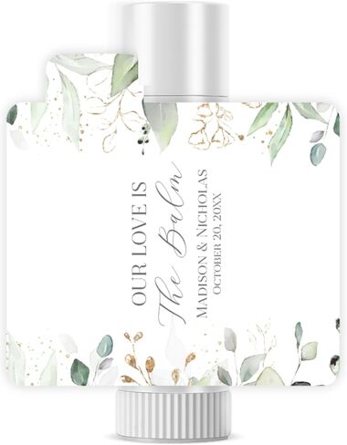 Personalized Lip Balm Labels with Your Choice of 30 Flower Styles - Choose Font and One of Four Pre-made Phrases or Add Custom Text - LABELS ONLY (021 Blue Flowers) in Saudi Arabia
