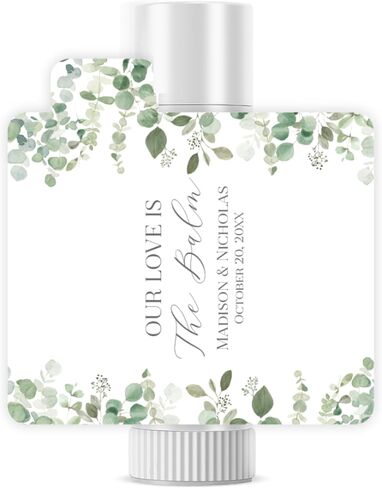 Personalized Lip Balm Labels with Your Choice of 30 Flower Styles - Choose Font and One of Four Pre-made Phrases or Add Custom Text - LABELS ONLY (021 Blue Flowers) in Saudi Arabia