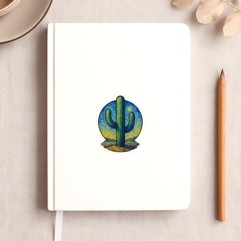 (3 Pack) Saguaro Cactus Post-Impressionist Gogh Style Sticker (2.5" x 3.25") in Kuwait