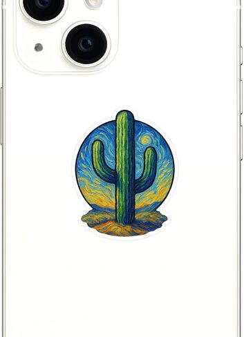 (3 Pack) Saguaro Cactus Post-Impressionist Gogh Style Sticker (2.5" x 3.25") in Kuwait