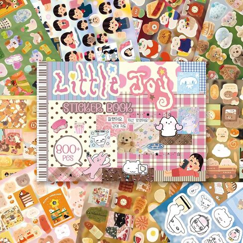 Japanese Kawaii Sticker Book, 30 Sheets, 800 Pieces, INS Style Cute Cartoon Animals, Waterproof for Journaling, Scrapbooking, Planners (Pink) in Saudi Arabia
