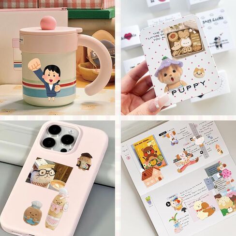 Japanese Kawaii Sticker Book, 30 Sheets, 800 Pieces, INS Style Cute Cartoon Animals, Waterproof for Journaling, Scrapbooking, Planners (Pink) in Saudi Arabia