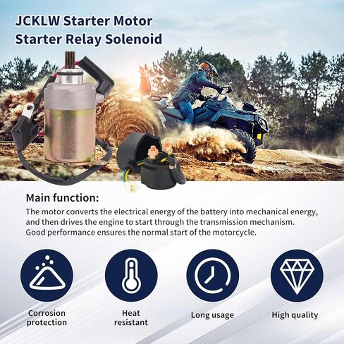 Starter Motor and Starter Solenoid Relay for 4-Stroke GY6 Engine 50cc 150cc 200cc 250cc Go Karts ATV Scooter Dirt Bikes 4 Wheelers TAOTAO Baja Moped Coolster Baja Jonway Roketa in Kuwait