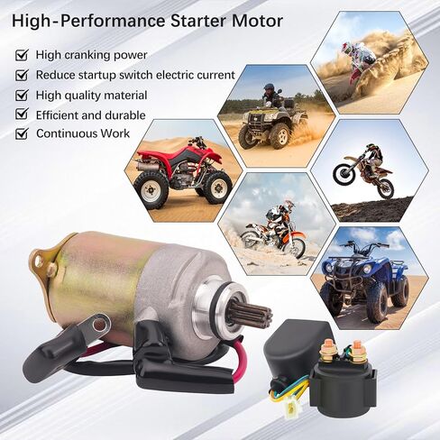Starter Motor and Starter Solenoid Relay for 4-Stroke GY6 Engine 50cc 150cc 200cc 250cc Go Karts ATV Scooter Dirt Bikes 4 Wheelers TAOTAO Baja Moped Coolster Baja Jonway Roketa in Kuwait